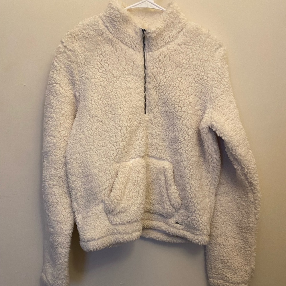 Off white sherpa half zip
